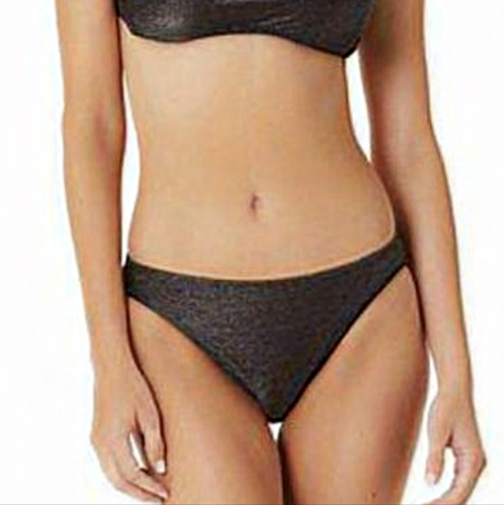 California Waves Metallic Shine Hipster Bikini Bottom L